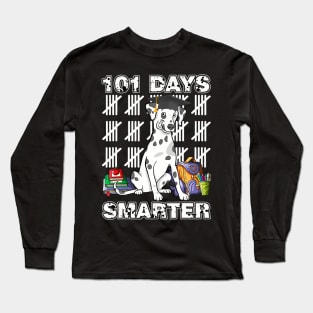 101 Days Of School Dalmatian Dog 100 Days Smarter Teacher Long Sleeve T-Shirt